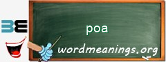 WordMeaning blackboard for poa